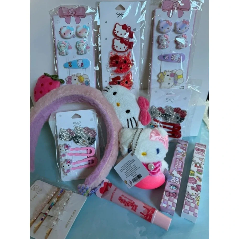 HUGE HELLO KITTY HAIR ACCESSORIES‎ CLIPS HEADBAND BUNDLE NEW